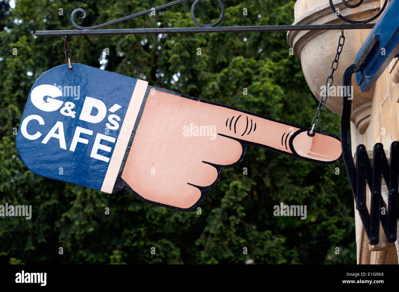 G & D`s cafe sign, Oxford, UK Stock Photo